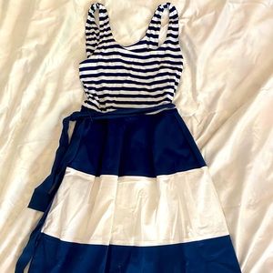 Navy and white striped dress.  Size 6